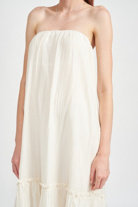 Lucia Strapless Tiered Maxi Dress