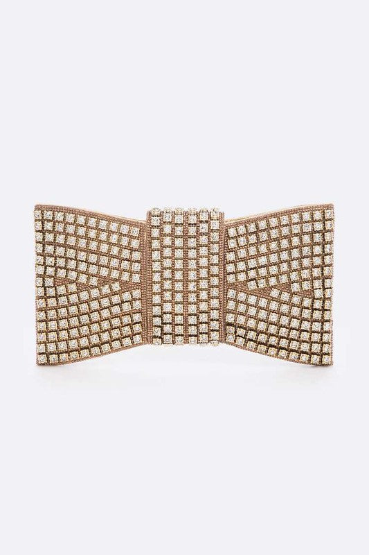 Icon Rhinestone Bowtie Clutch Bag