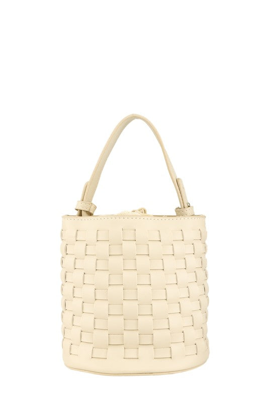 Remi Woven Leather Bucket Bag