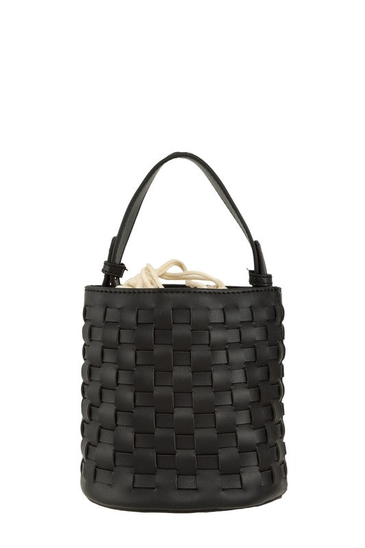 Remi Woven Leather Bucket Bag