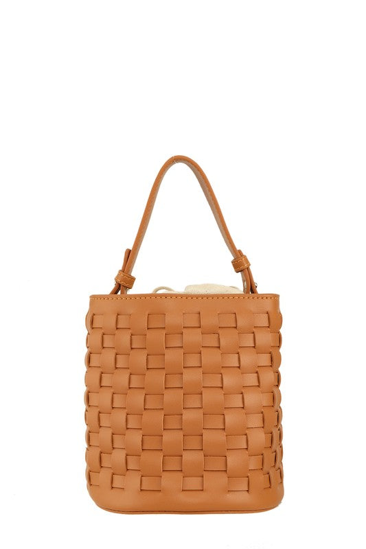 Remi Woven Leather Bucket Bag