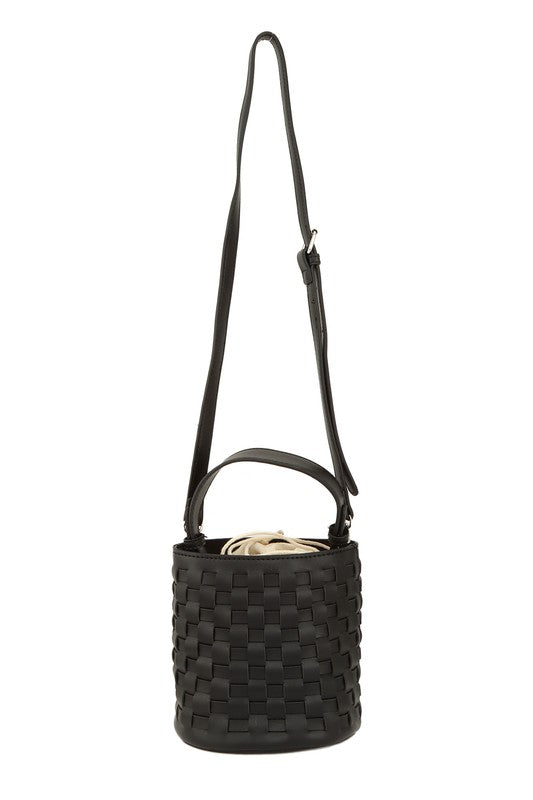 Remi Woven Leather Bucket Bag