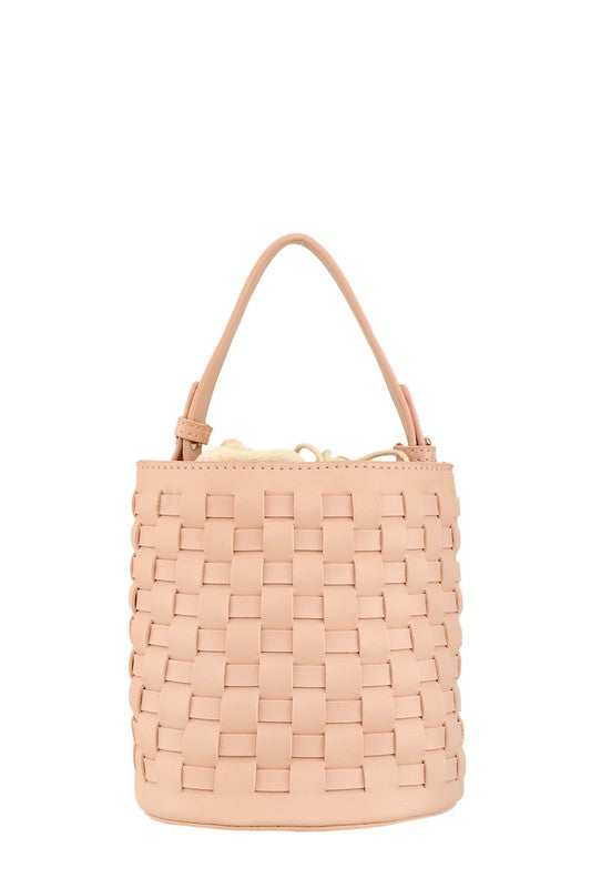 Remi Woven Leather Bucket Bag