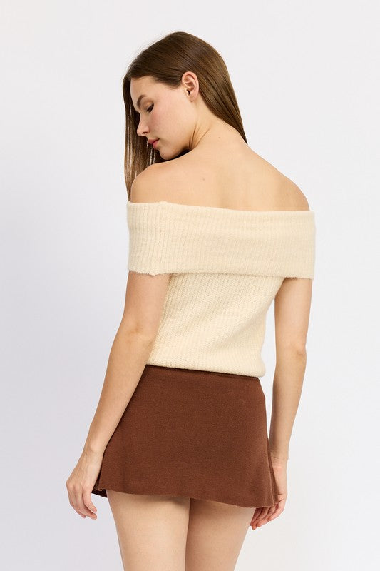 Amour Off Shoulder Sweater Top