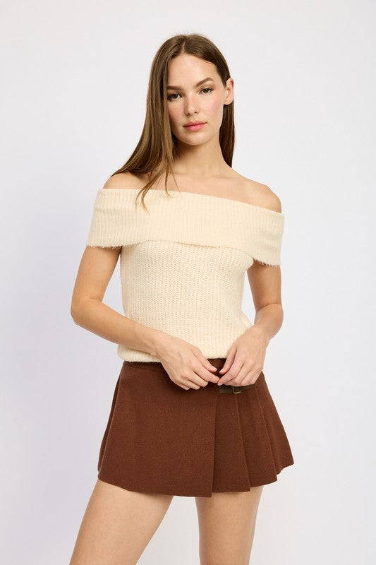 Amour Off Shoulder Sweater Top