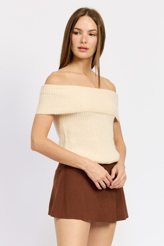 Amour Off Shoulder Sweater Top