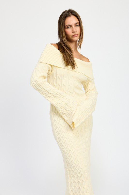 Meredith Cable Knit Maxi Dress