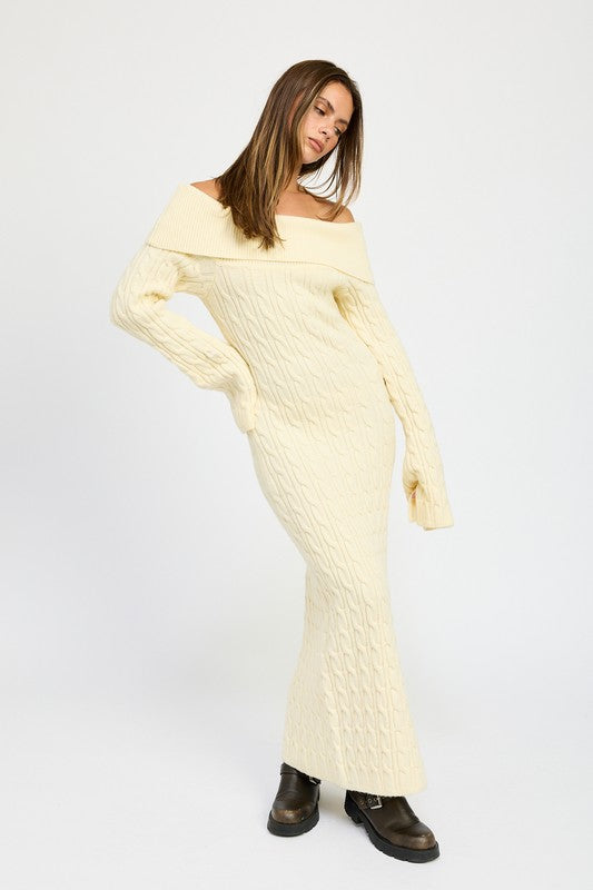 Meredith Cable Knit Maxi Dress