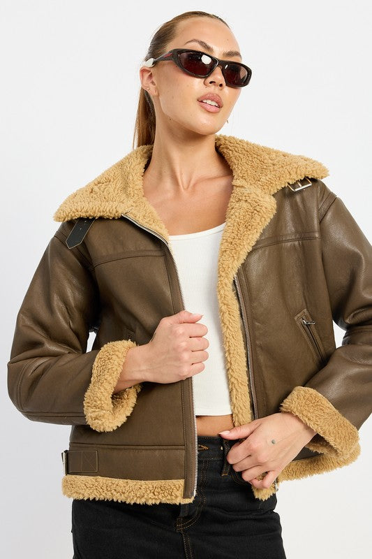 Zermatt Shearling Moto Jacket