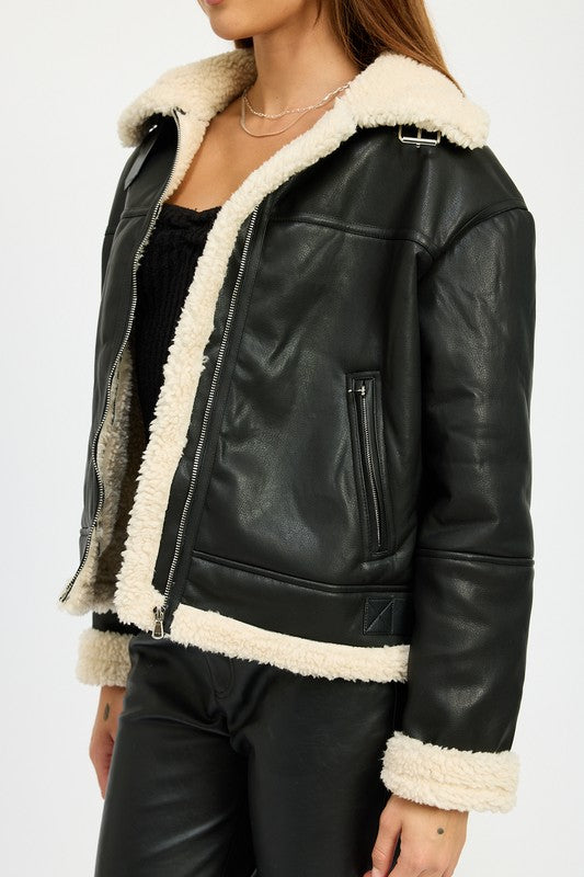 Zermatt Shearling Moto Jacket