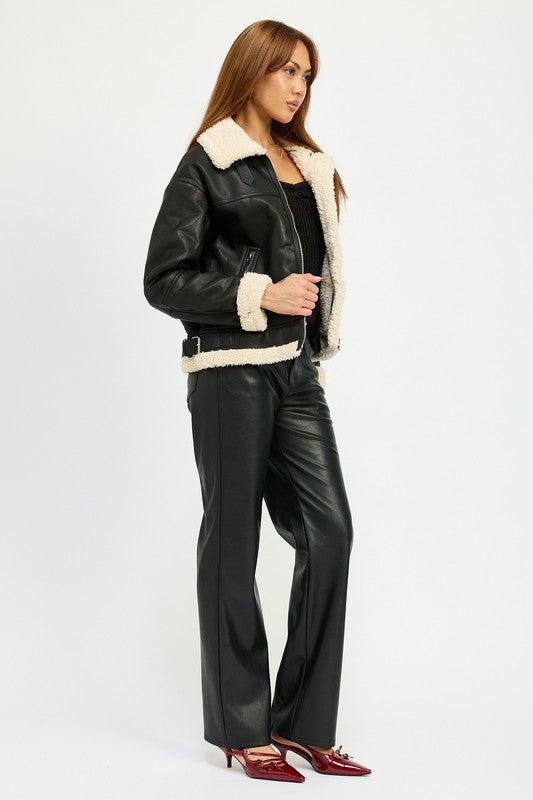 Zermatt Shearling Moto Jacket