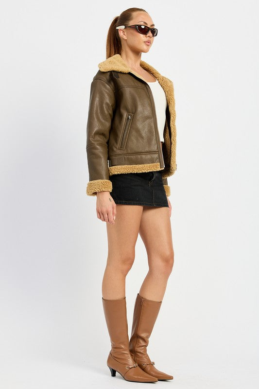 Zermatt Shearling Moto Jacket