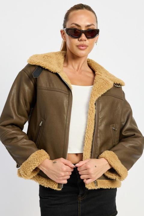 Zermatt Shearling Moto Jacket