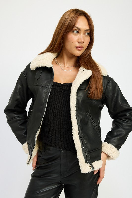 Zermatt Shearling Moto Jacket