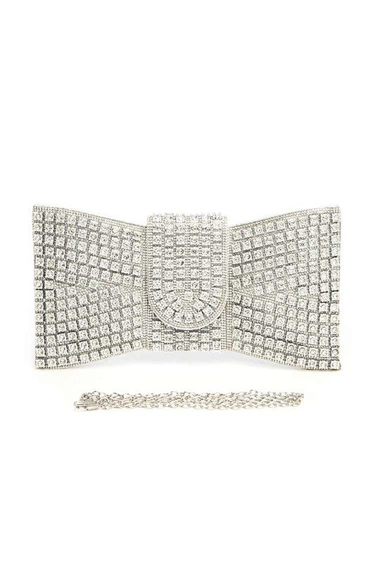 Icon Rhinestone Bowtie Clutch Bag