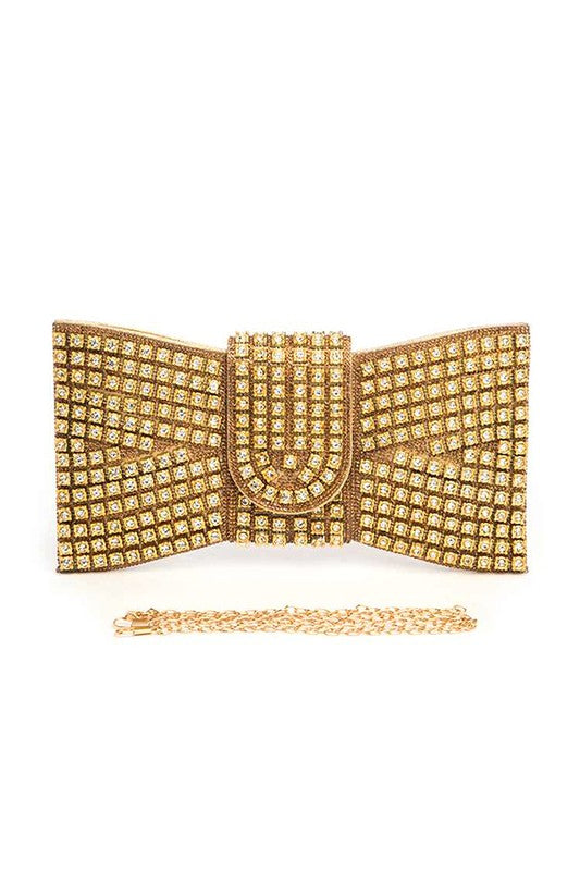 Icon Rhinestone Bowtie Clutch Bag