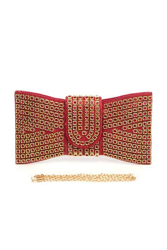 Icon Rhinestone Bowtie Clutch Bag