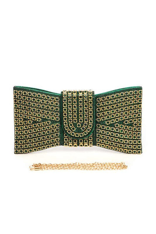 Icon Rhinestone Bowtie Clutch Bag