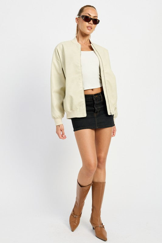 Blair Vintage Leather Bomber Jacket