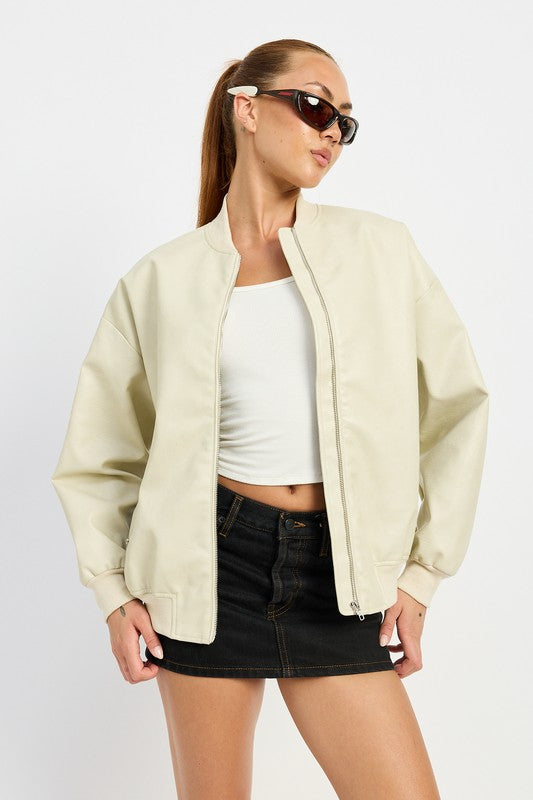 Blair Vintage Leather Bomber Jacket