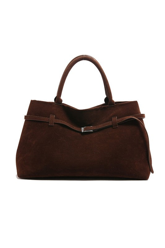 Bianca Vegan Suede Bowling Bag