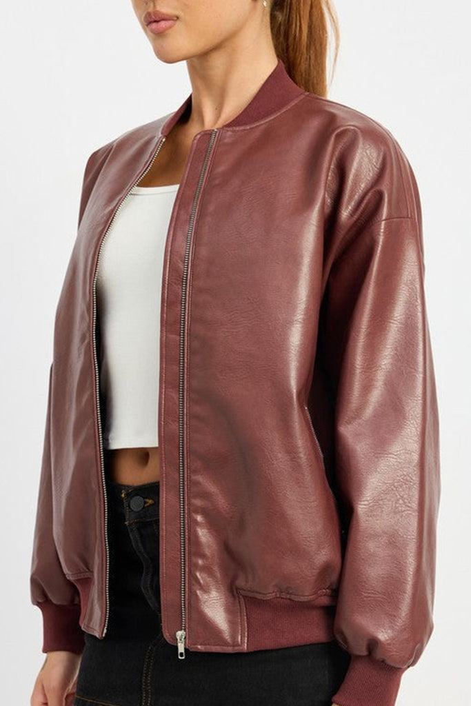 Blair Vintage Leather Bomber Jacket