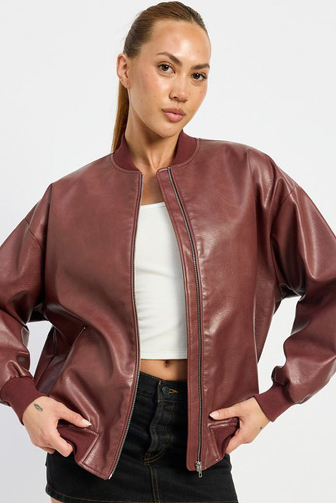 Blair Vintage Leather Bomber Jacket