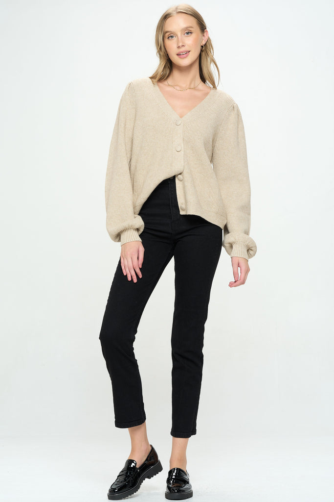 Juliette Covered Button Cardigan