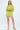 Crinkle Cotton Co-Ord Set Button Front 3/4 Sleeve Ruffle Waist Shorts - Lime Green