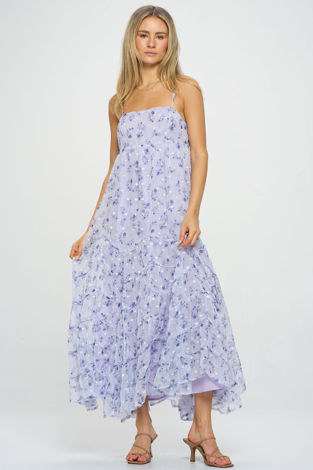PROVA | Emmy Embroidered Tiered Seam Ditsy Floral Maxi Dress PROVA | Emmy Embroidered Tiered Seam Ditsy Floral Maxi Dress